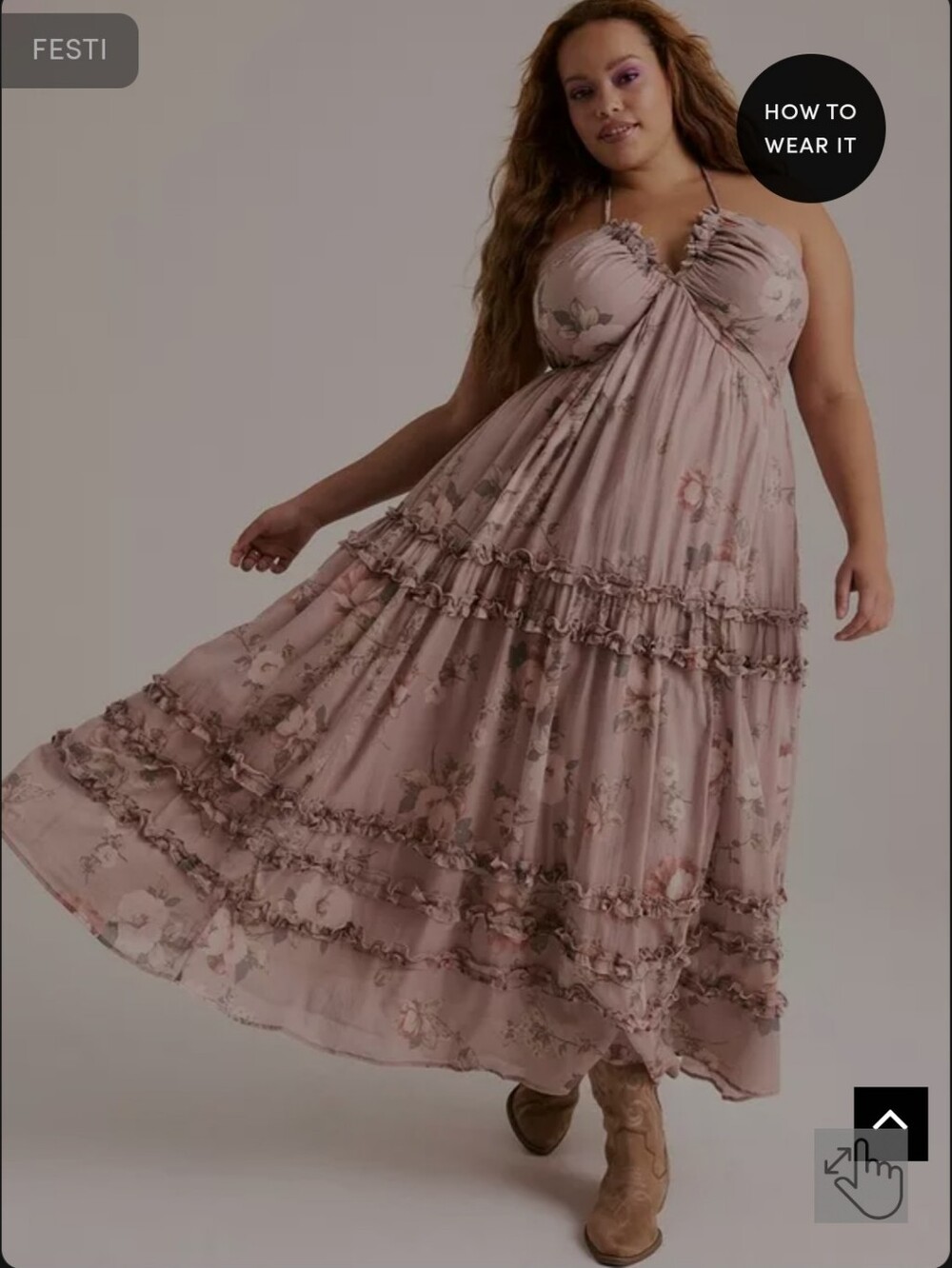Cross-Front Halter Maxi Dress NWT